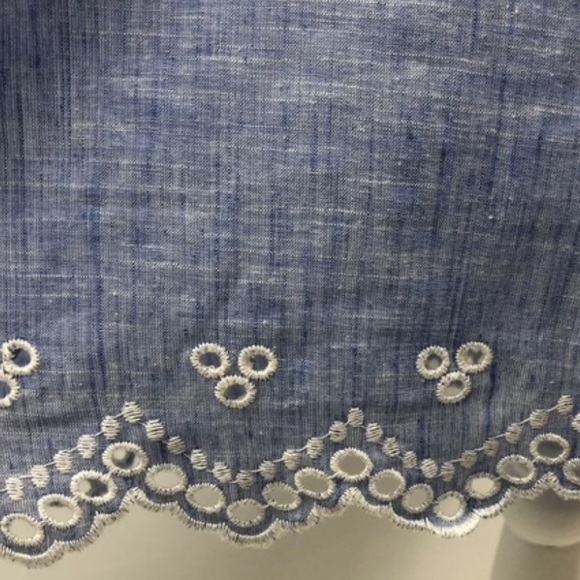 J. Crew Eyelet Beach Dress Blue & White Medium - Picture 4 of 7